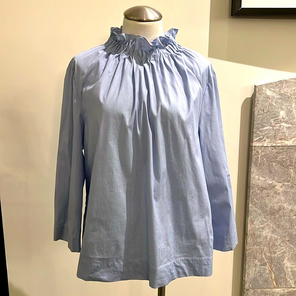 Halogen Blue & White Pinstripe Blouse